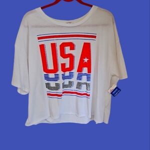 NWT USA PATRIOTIC SHORT SLEEVE TSHIRT SIZE 2XL‎